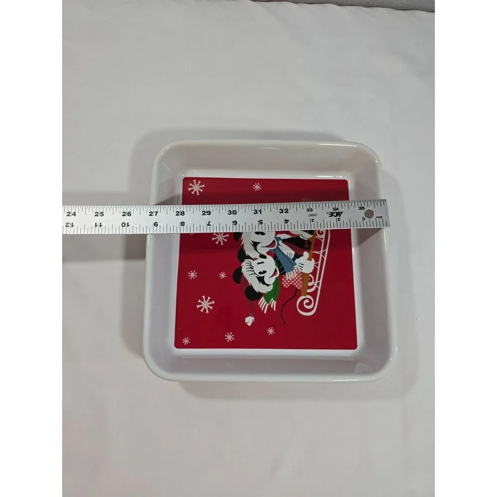 Disney Mickey And Minnie Mouse Sleigh Christmas Baking Casserole Dish Holiday
